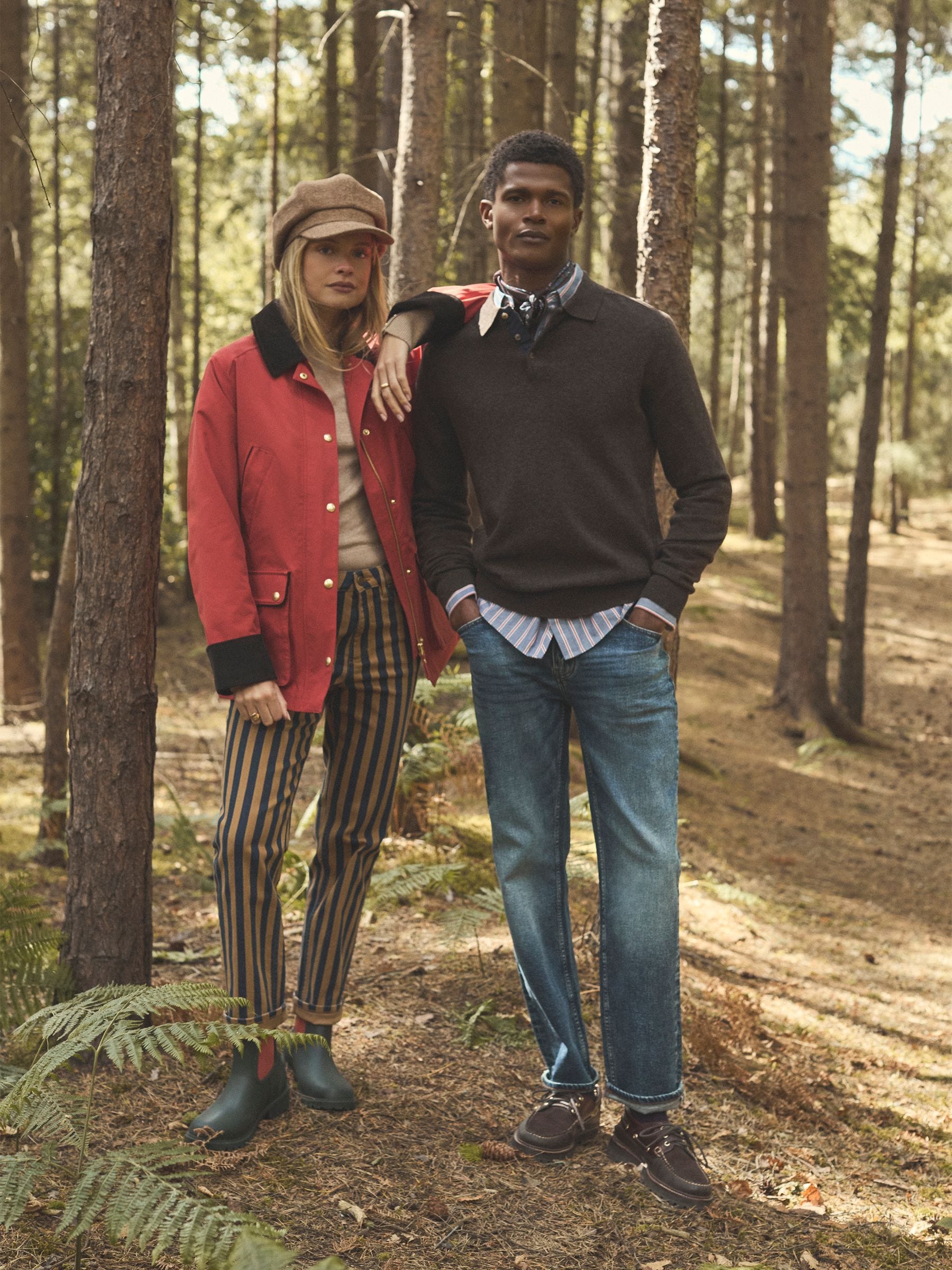 Marineblauw gestreept - Joules jeans met halfhoge taille