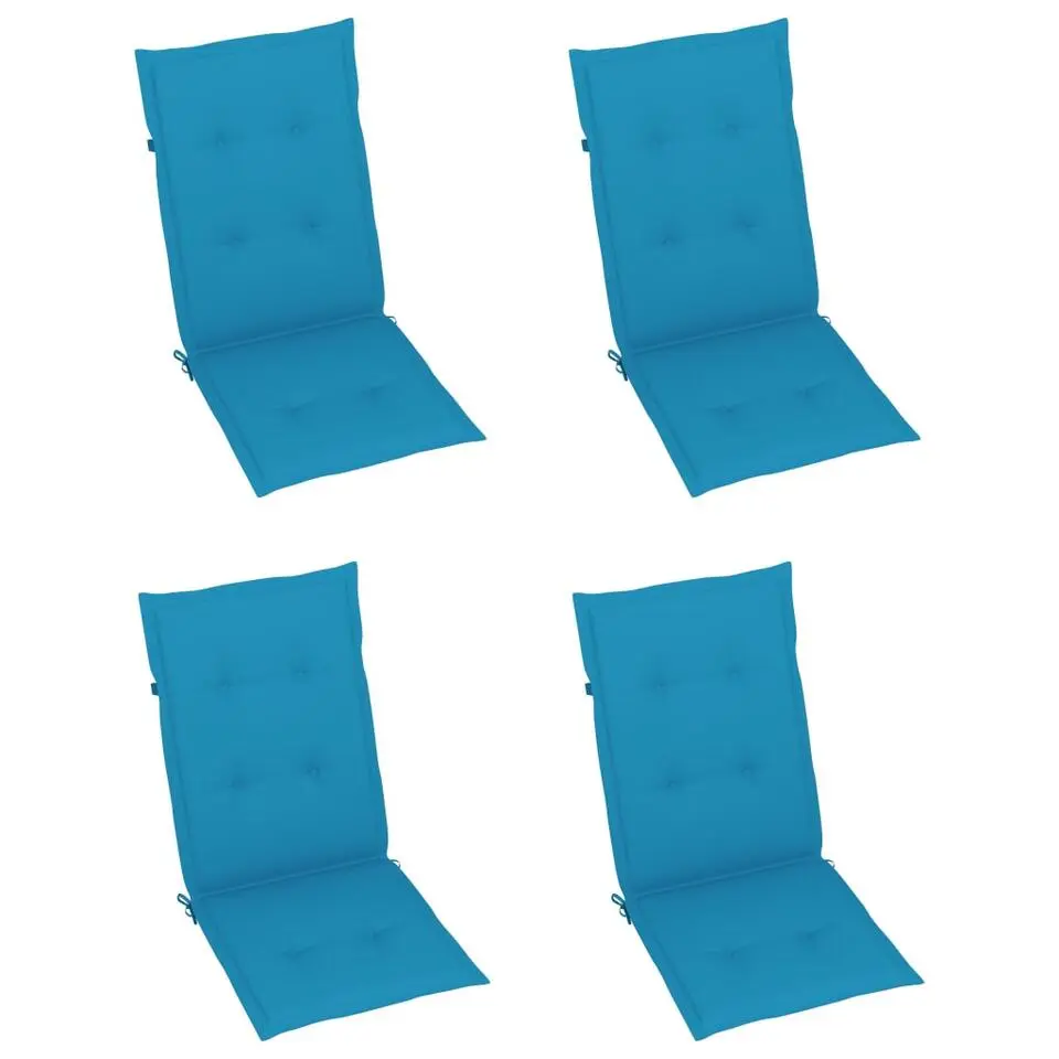 vidaXL - Verstelbare tuinstoelen met kussens - Blauw - Hout - 4 stuks