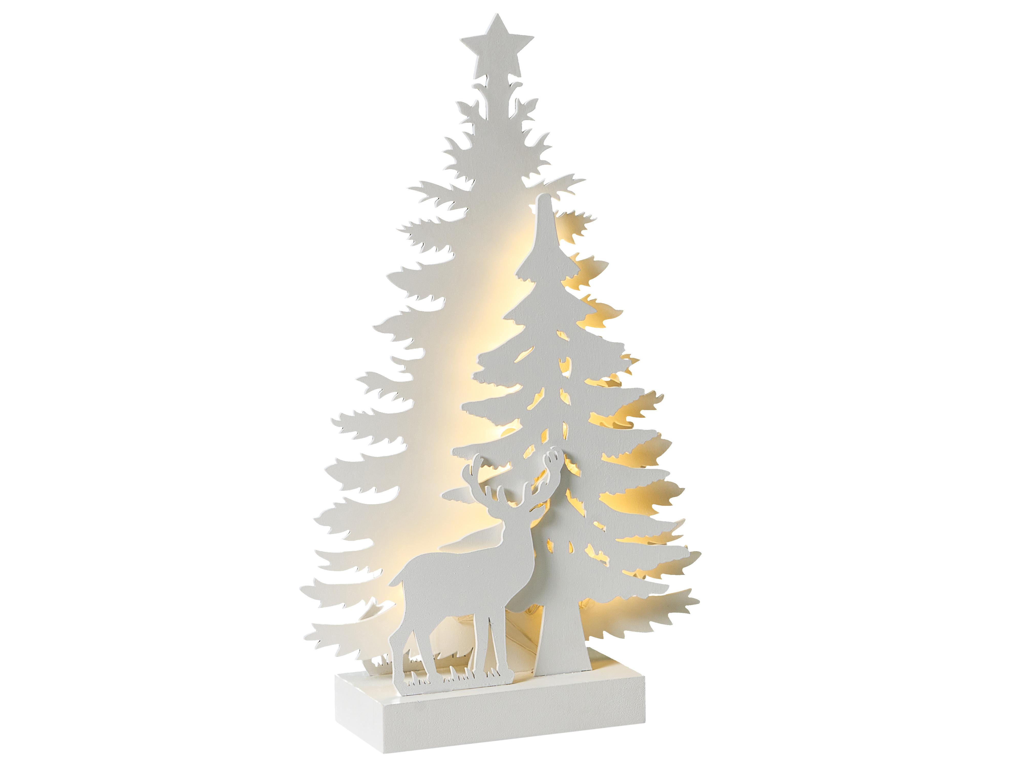 Kerstdecoratie LED FEMAN Rendier Kerstboom 36 cm Wit