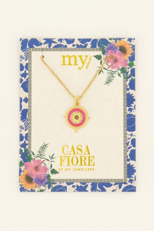 Casa fiore ketting met lime bloem hanger