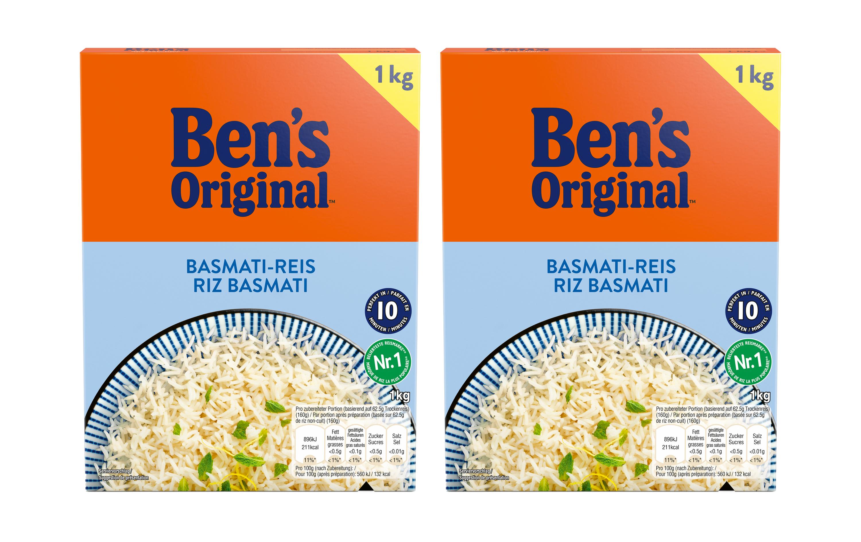 Reis Basmati 2 x 1 kgBasmati Reiskörner