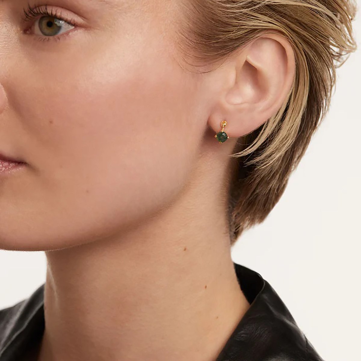 Boucle d'oreille individuelle PdPaola Kimi Agate verte