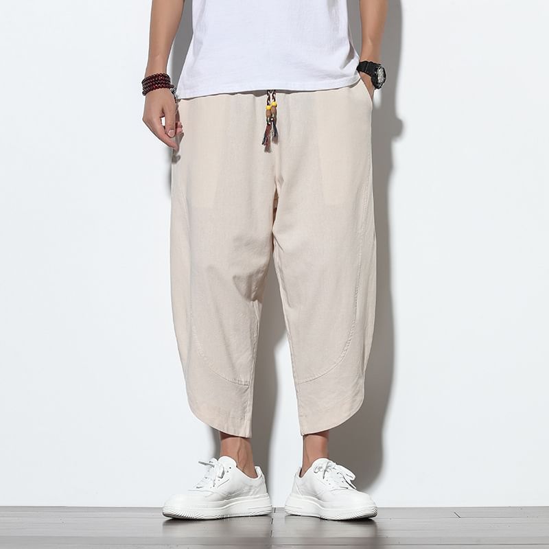 YIKES - Elastische taille effen cropped harembroek