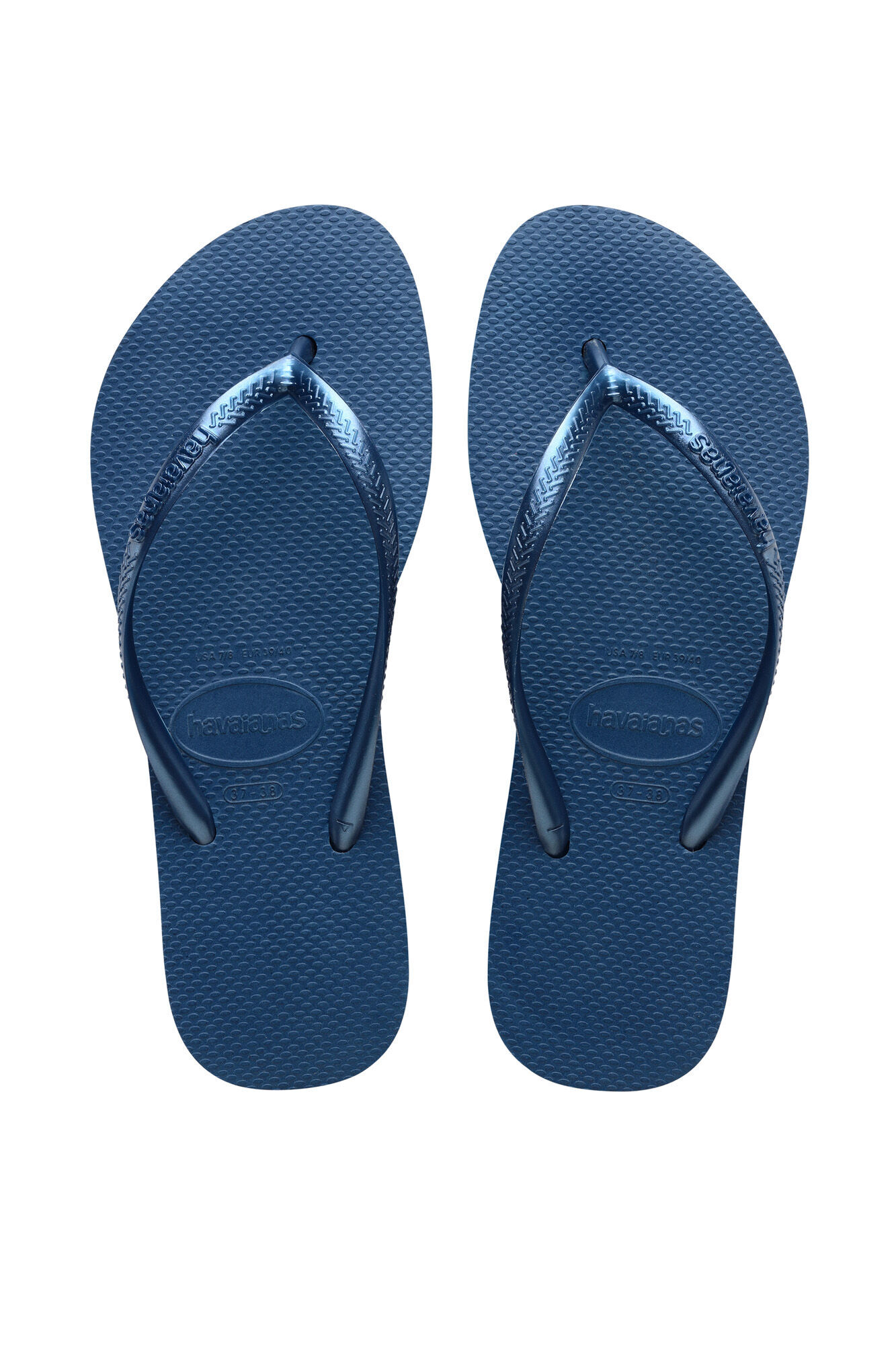 Chinelo Hav. Plataforma fina - azul