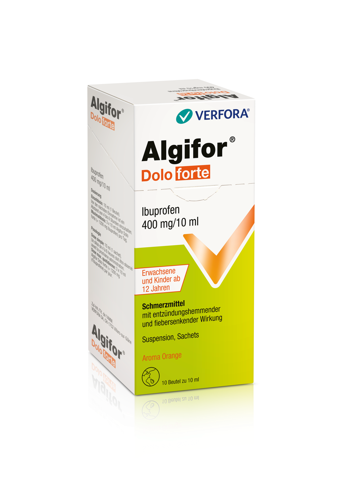 ALGIFOR Dolo forte 400 mg/10ml<br>10 Stück, Beutel, Suspension zum Einnehmen