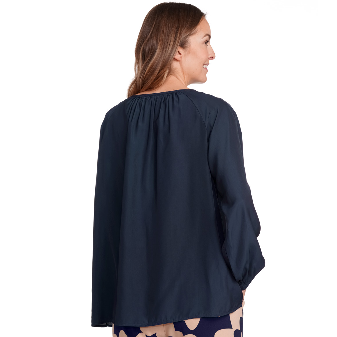 Gina Benotti Damen Bluse in Unifarben dunkelblau