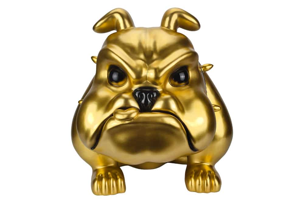 Deko-Figur BULLDOG 70cm gold handmade Hunde-Skulptur