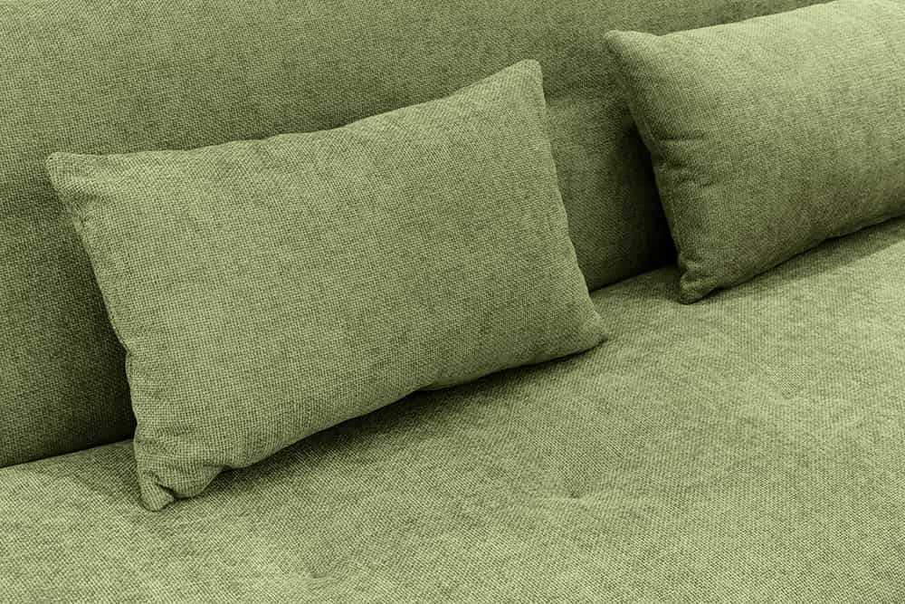 Modernes Schlafsofa ELYPSE 200cm grün Chenille 3-Sitzer Couch inkl. Kissen