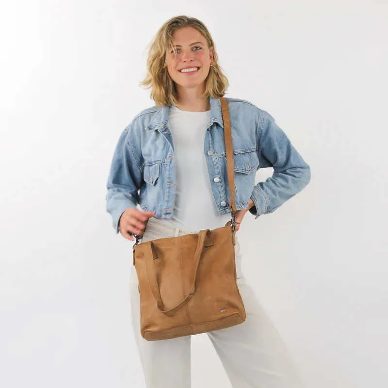 BEAR DESIGN Shopper Taupe Leder