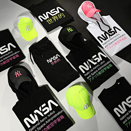 Sweat Capuche Admin 2 Noir Rose Fluo