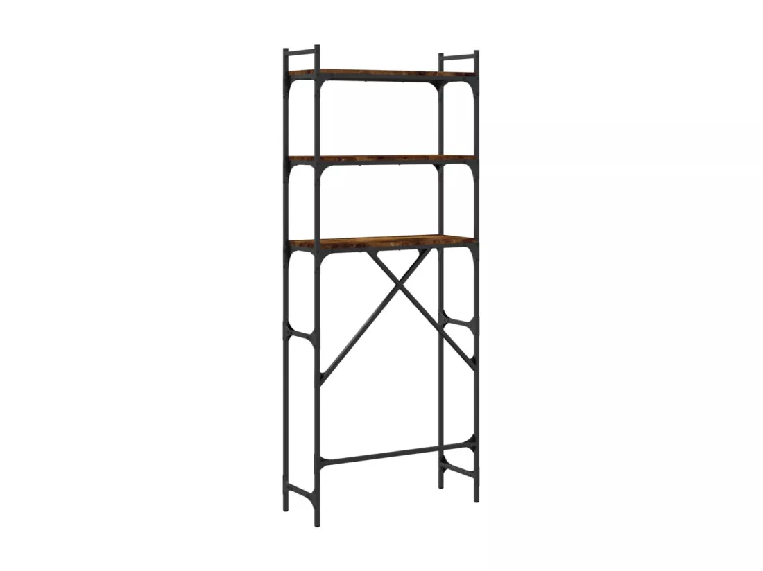 Étagère de lave-linge chêne fumé 67x25x163 cm bois d'ingénierie