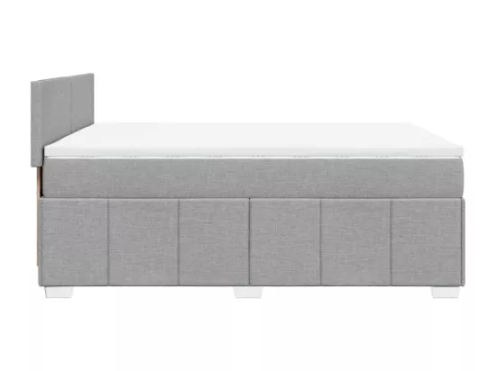 Sommier à lattes de lit avec matelas Gris clair 160x200cm Tissu