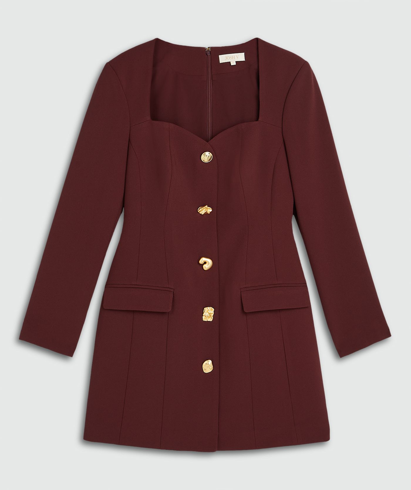 JV-ELY fitted jurk  - burgundy