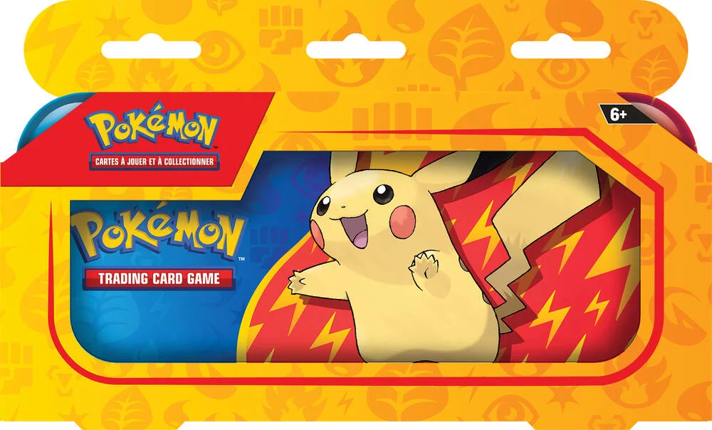 POKEMON - COFFRET 2 BOOSTERS + PLUMIER PIKACHU