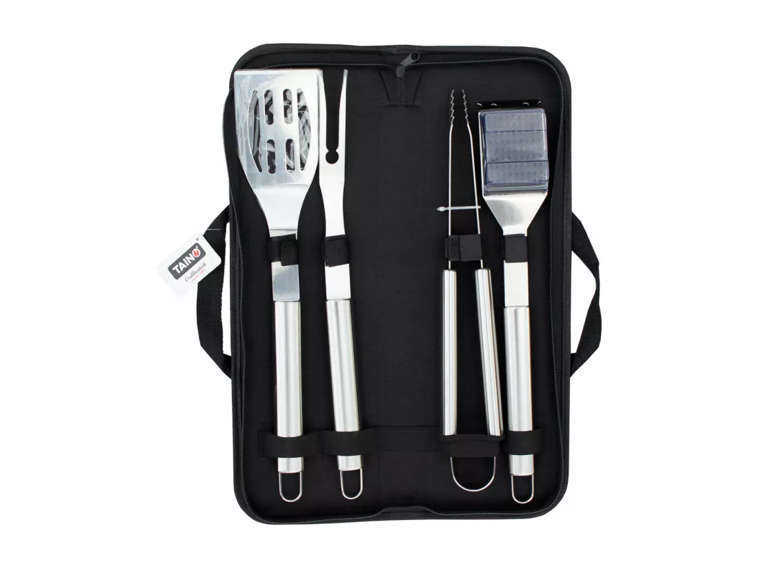 Mallette de Barbecue 5 pièces accessoires en acier inoxydable