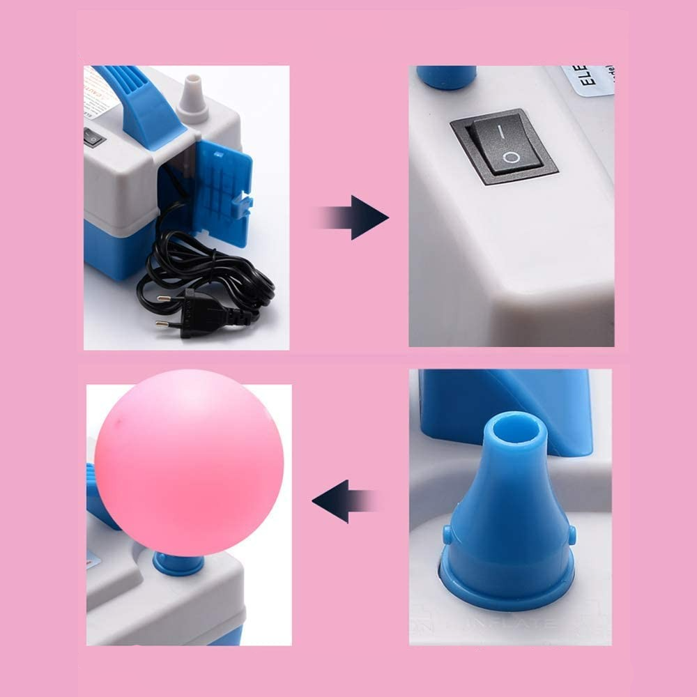 (600W) Elektrische Ballon Luftpumpe Aufblasgerät Kompressor - Blau / Grau
