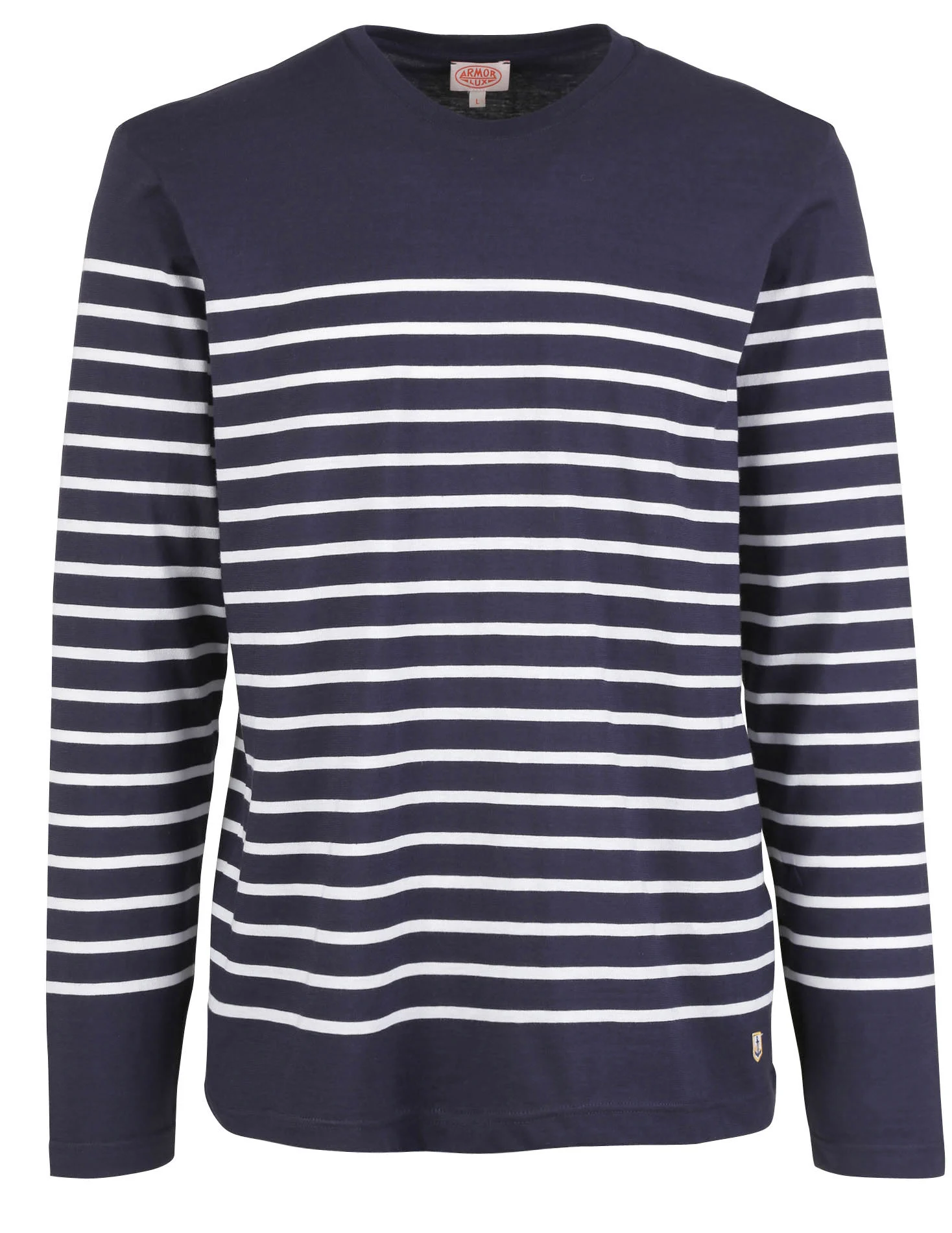 Marinière col rond slim-fit en jersey de coton light | Bleu