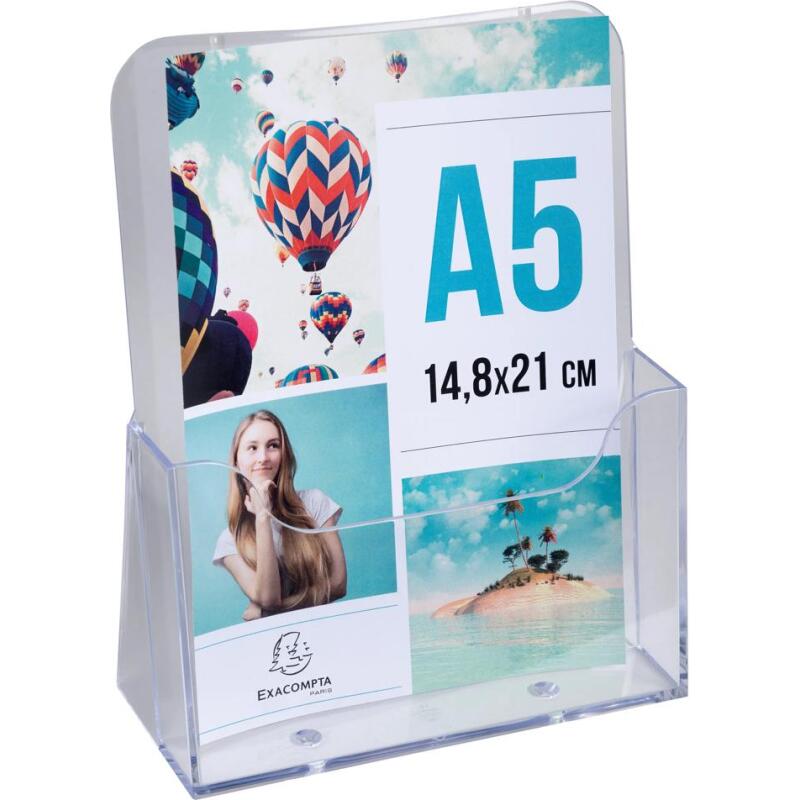 Distributeur de prospectus 1 compartiment A5 - Cristal