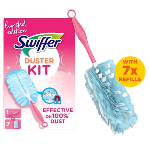 Swiffer Pink Staubmagnet Starter-Set (1 Griff + 7 Nachfülltücher)