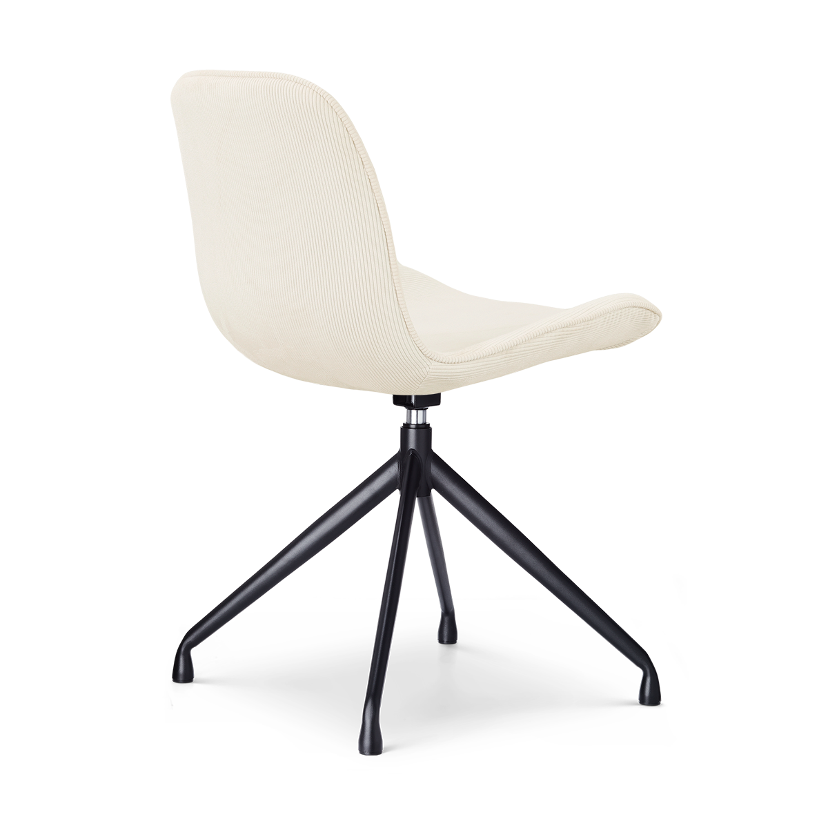 Eetkamerstoel Nola-Fé  zwart onderstel rib beige