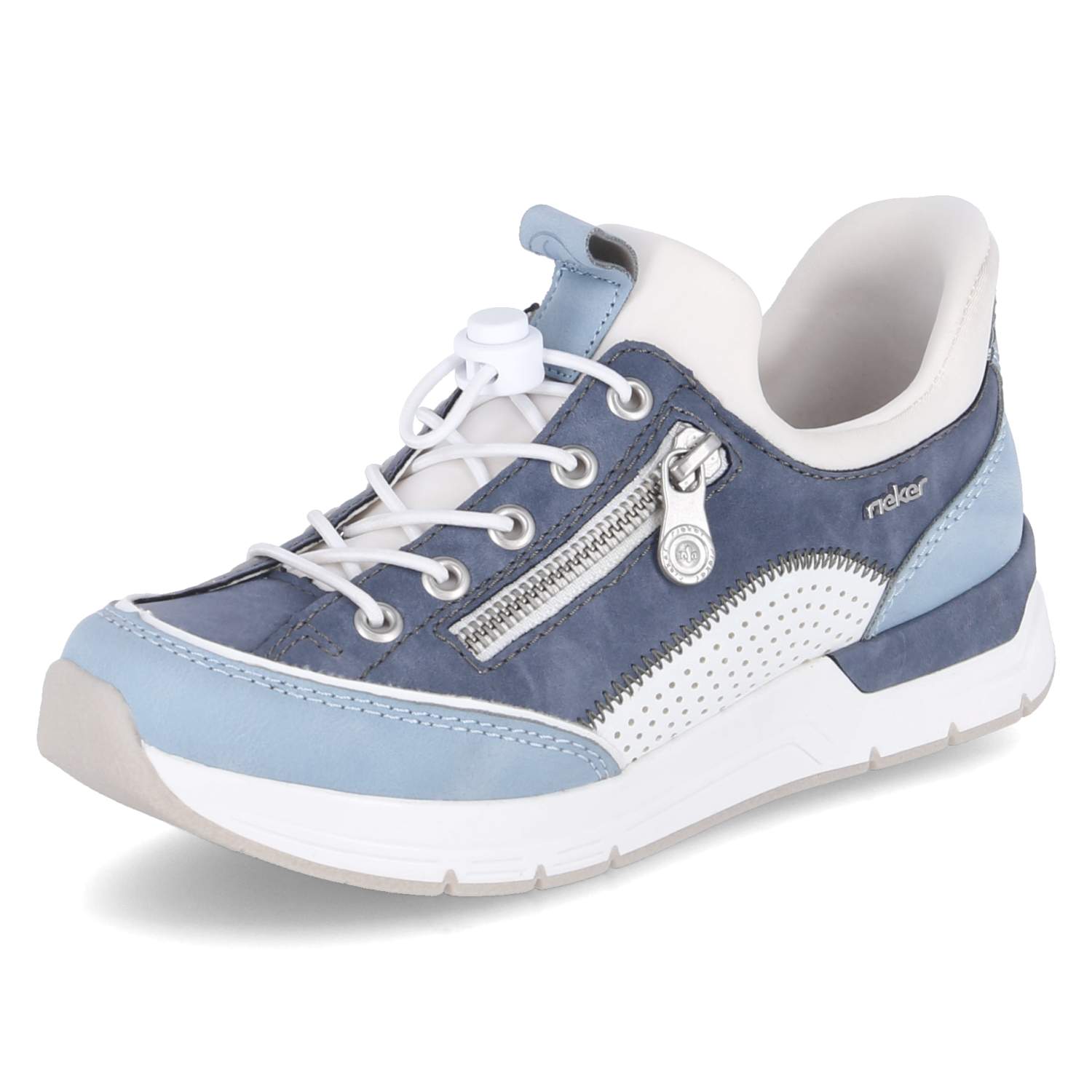 Rieker Slip-On-Sneaker - ciel/weiss/lightblue/reinweiss