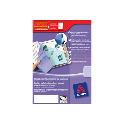 Avery - Double pochette intercalaire 12 positions - A4 Maxi - polypropylène