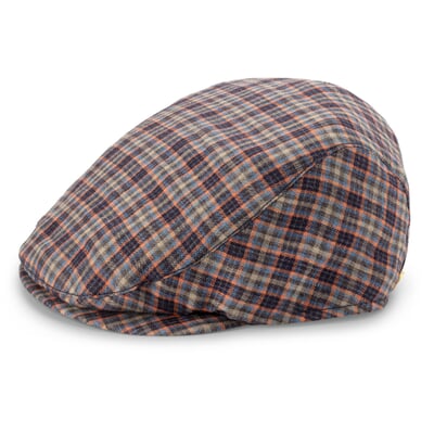 Herren-Leinenkappe kariert, Multicolor