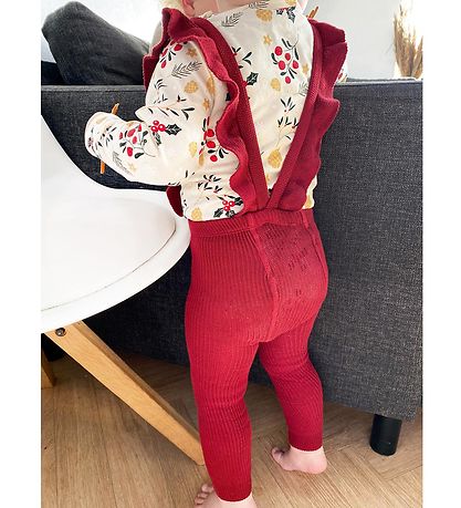 Condor Leggings m. Träger - Strick - Rib - Borgona