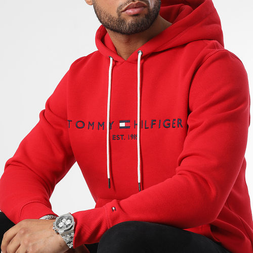 Sweat Capuche Tommy Logo 1599 Rouge