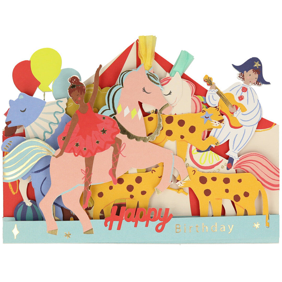 Meri meri verjaardagskaart circus happy birthday