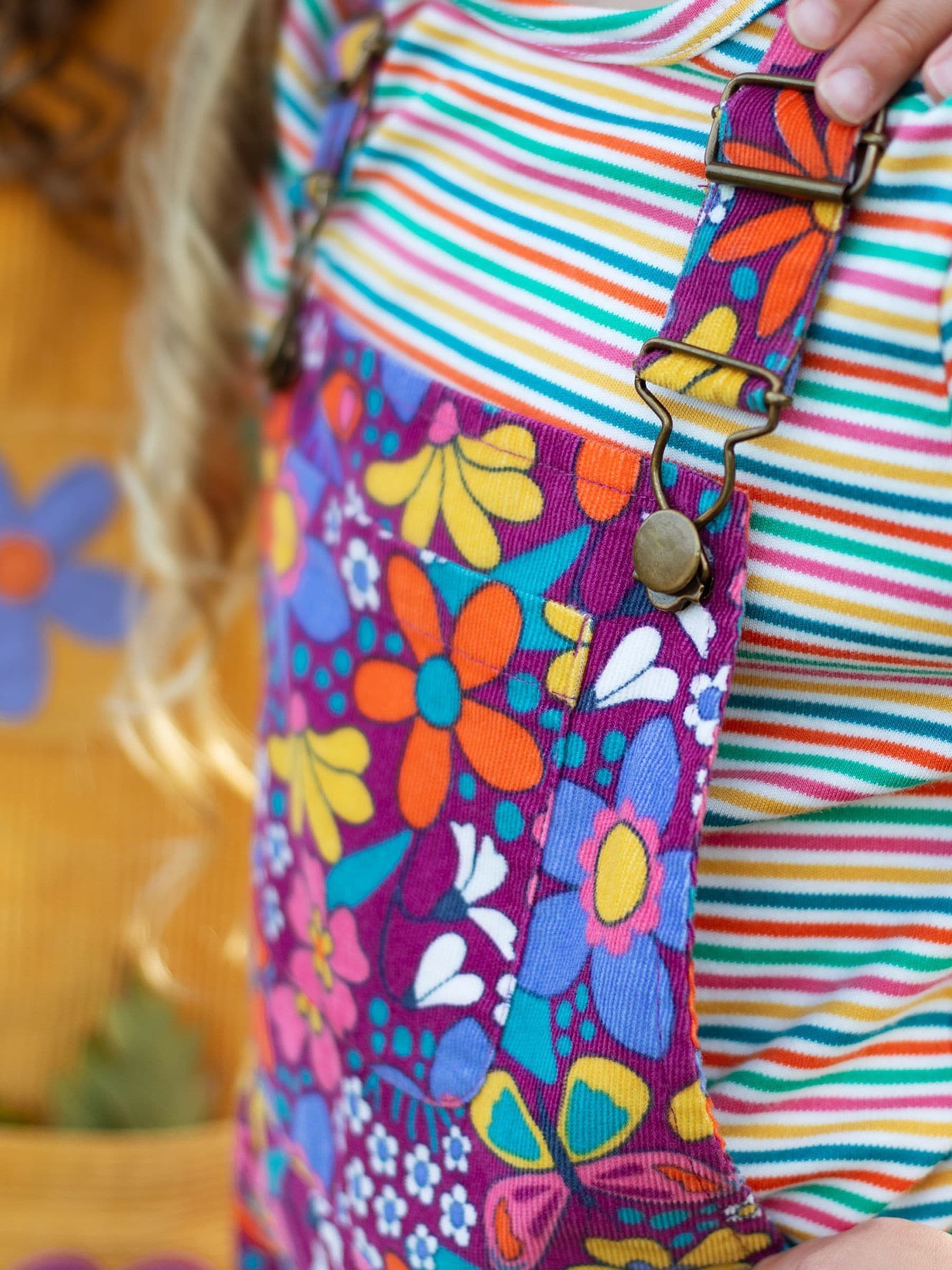 Frugi Purple Frida Flared Dungaree