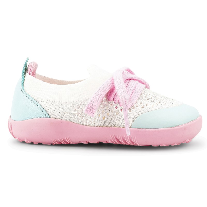 Bobux Bobux Step-up Play Knit blanc et bleu ciel