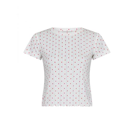 Neo Noir Lonnie Pointelle Heart T-shirt, White, 34