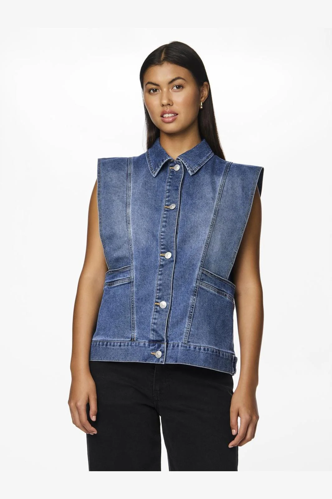Pieces Pcfemma Loose Denim Vest Fsy