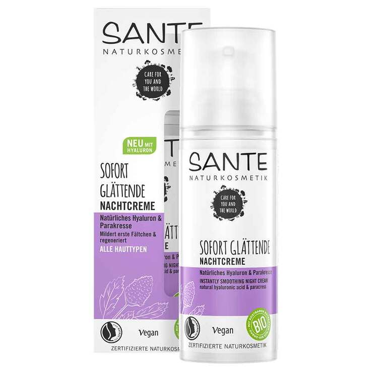 Sante glättende Nachtcreme Hyaluron & Parakresse, 50 ml