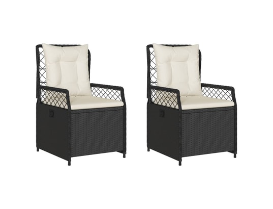 VIDAXL - Fauteuil Chaises inclinables de jardin lot de 2 noir résine tressée