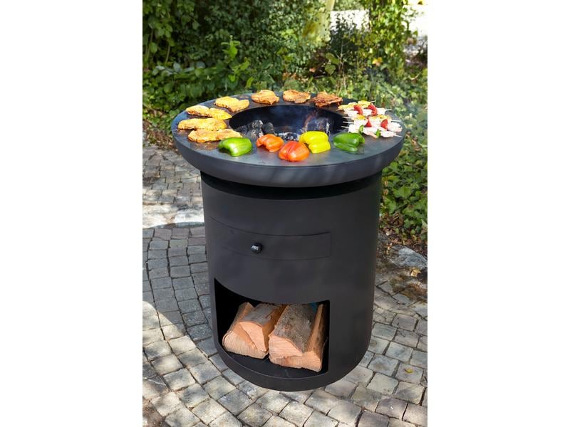 Buschbeck Grillsäule Sioux, 80 cm, Schwarz Feuerschale