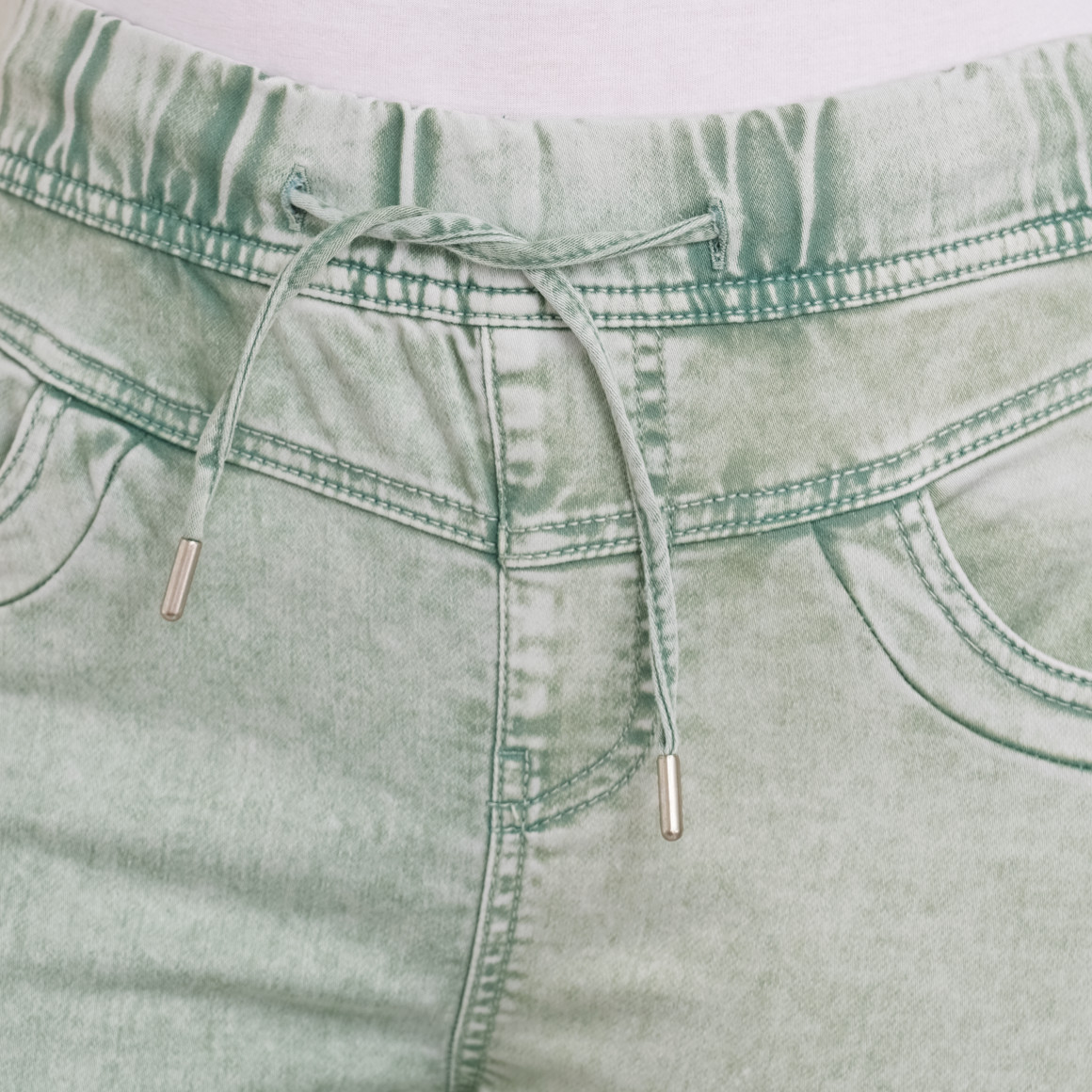 Gina Damen Jeggings mit Elastikbund salbei