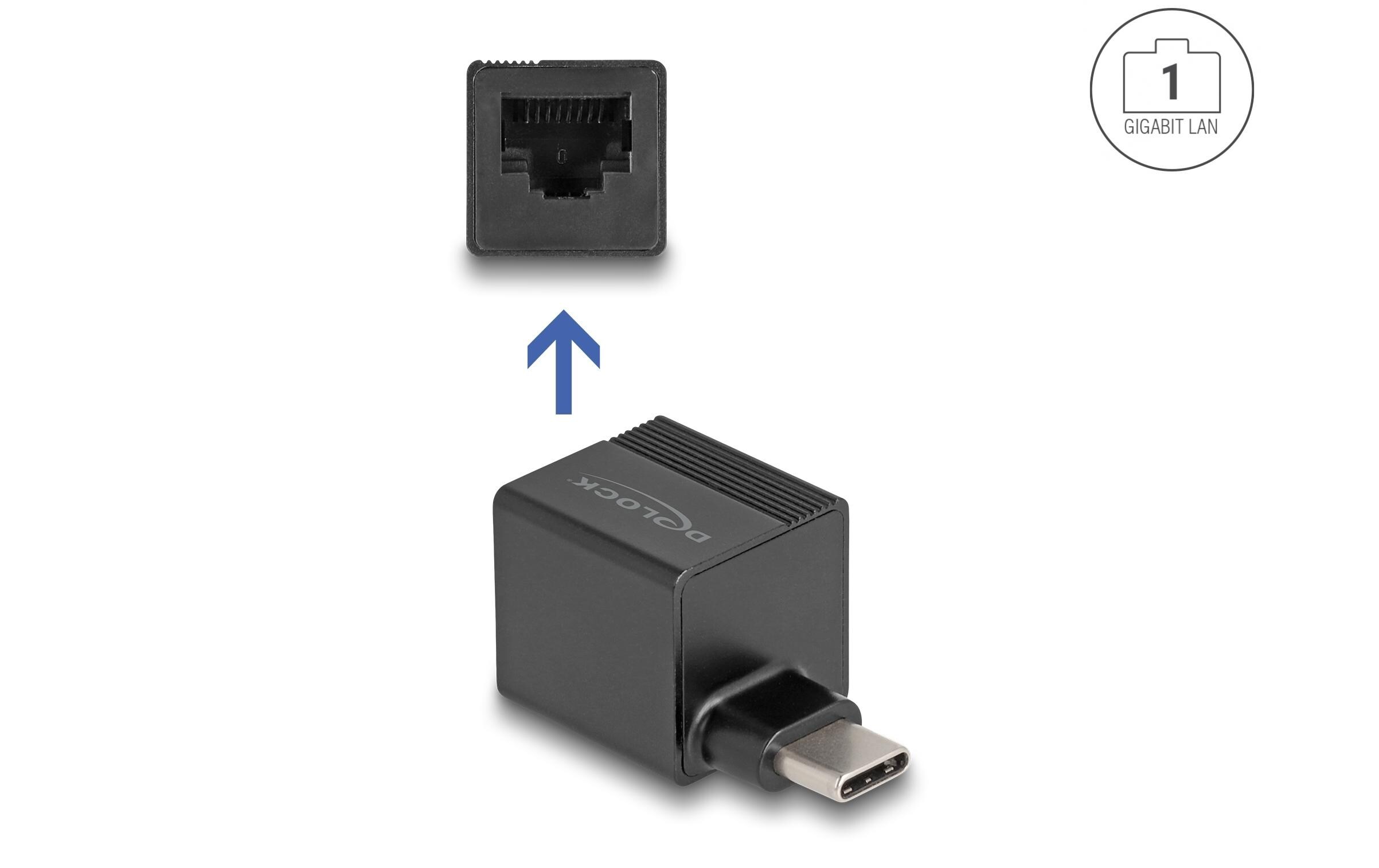 Netzwerk-Adapter mini USB Typ-CDelock USB Type-C Adapter zu Gigabit LAN mini