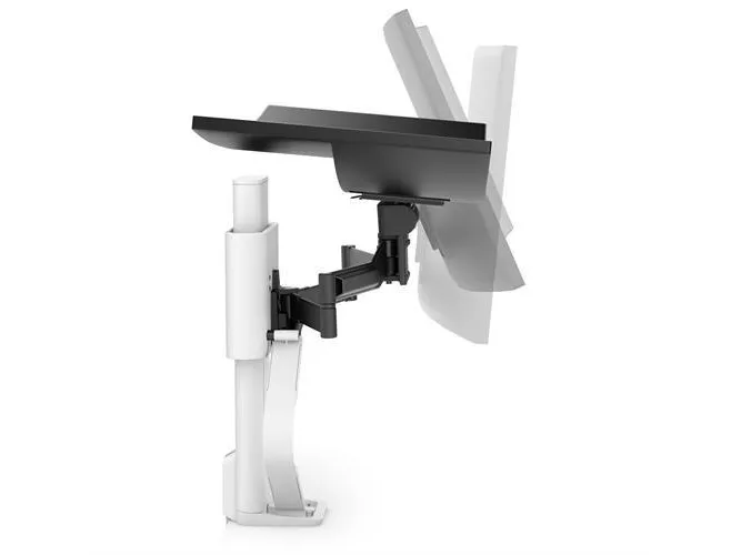 Ergotron TRACE - Monteringssæt (drejetap, base, VESA-mellemrumsstykke, løftekolonne, forlængerarme, 2-delt skrivebordsklemme, kabeladministrationskanal) - Constant Force Technology - for LCD display - hvid - skærmstørrelse: 21.5-38