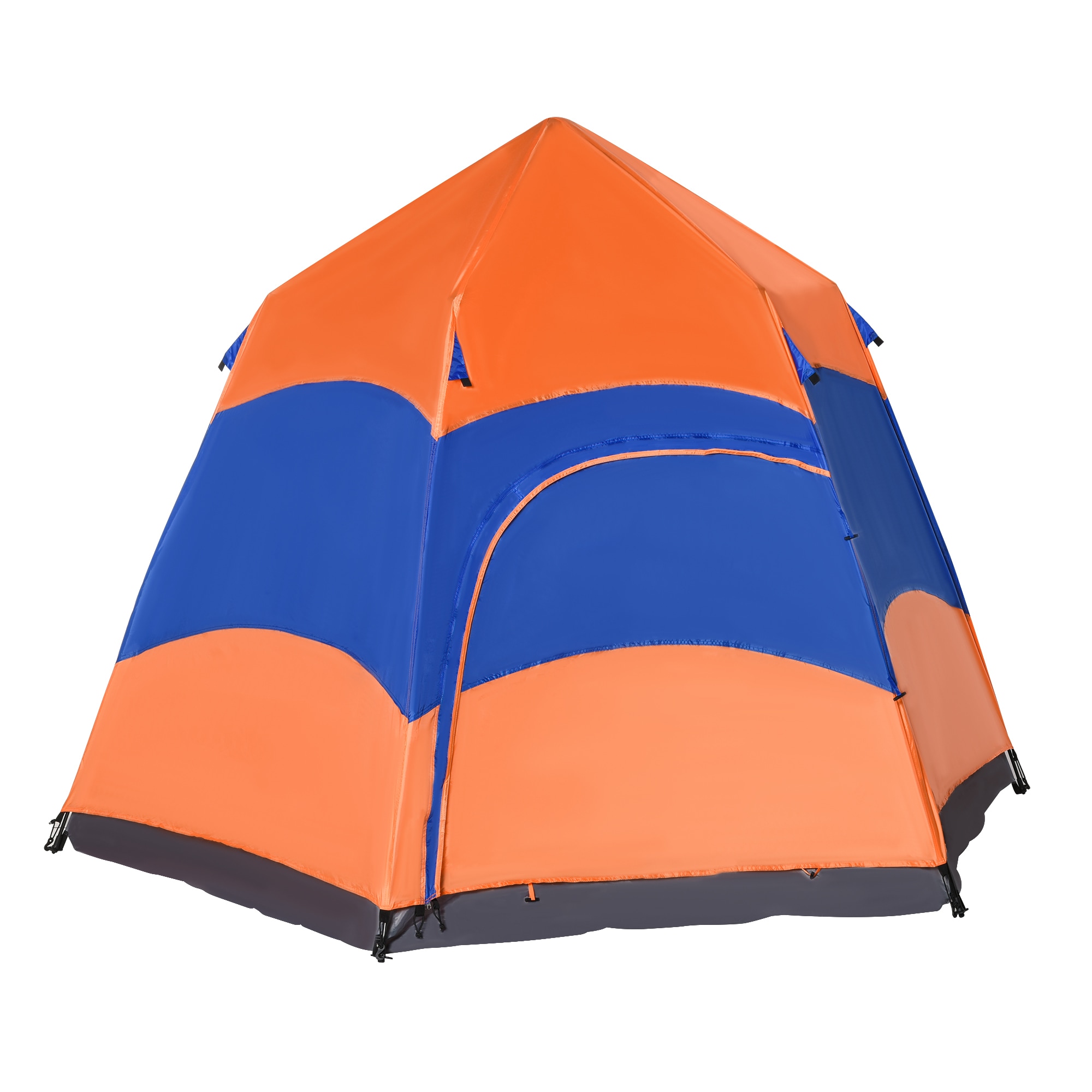Outsunny Doppelwandzelt für 5–6 Personen orange, blau 280 x 280 x 170 cm (LxBxH)