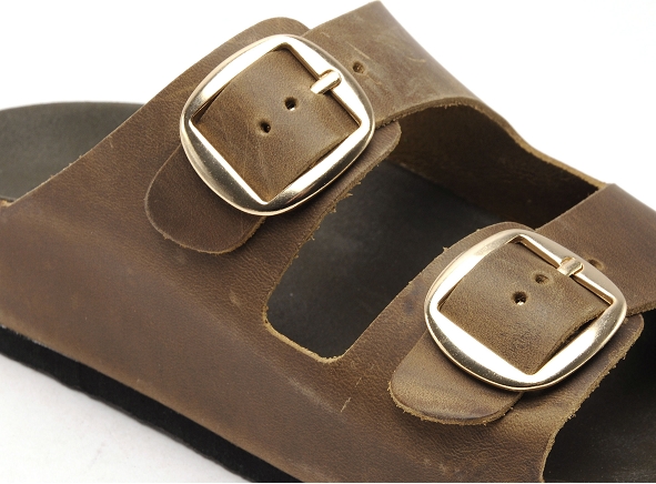 Plakton mules et sabots plats femme cp beta mic 340010 kaki