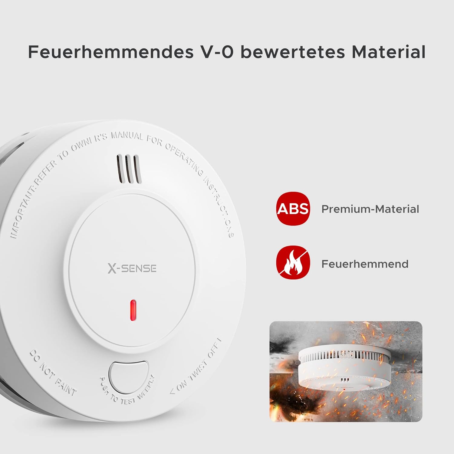 X-Sense Vernetzter Rauchmelder mit 10 Jahre Batterie, Feuermelder mit Stummschaltung, entspricht EN 14604 Standard, SD19-W, 6er Set