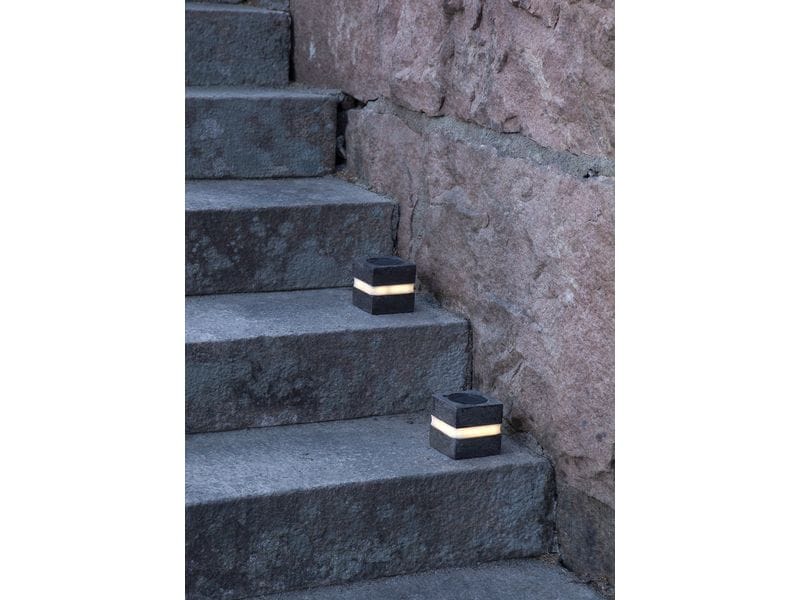 Star Trading Solar Decoration Stonecube Warmweiss, Grau Solargartendekoration