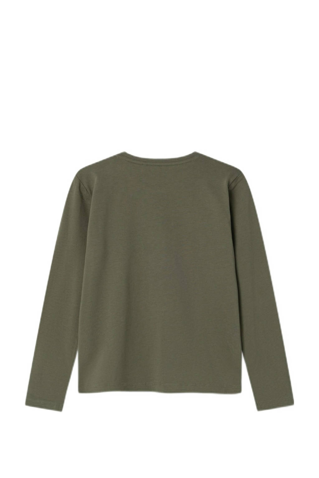 NAME IT longsleeve NKMOPASTAR met printopdruk groenbruin