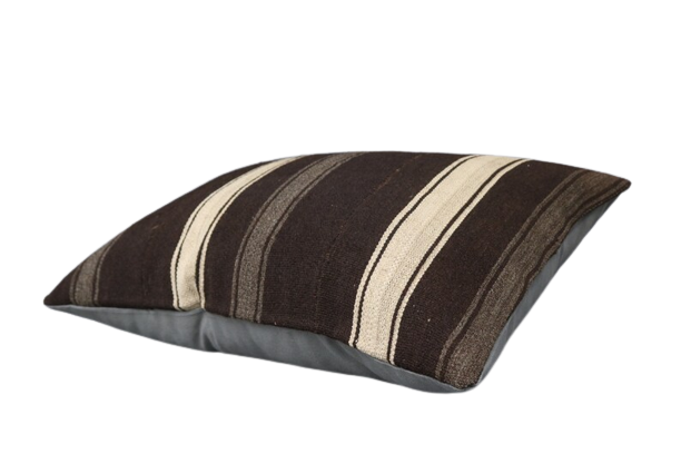 Kussen Kelim Vintage 50x70 cm brown ecru stripe