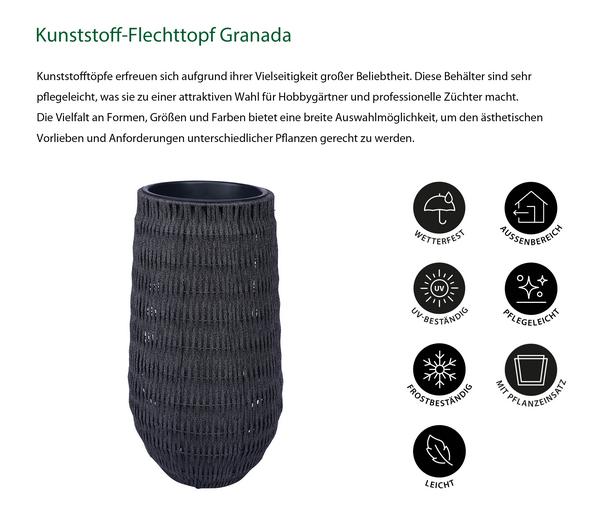 Dehner Kunststoff-Flechttopf Granada, rund,