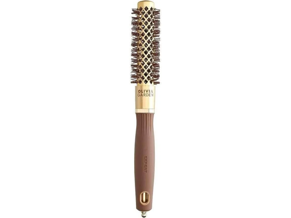 Olivia Garden Expert Blowout Shine Round Brush Wavy Bristles Gold & Brown 20 mm