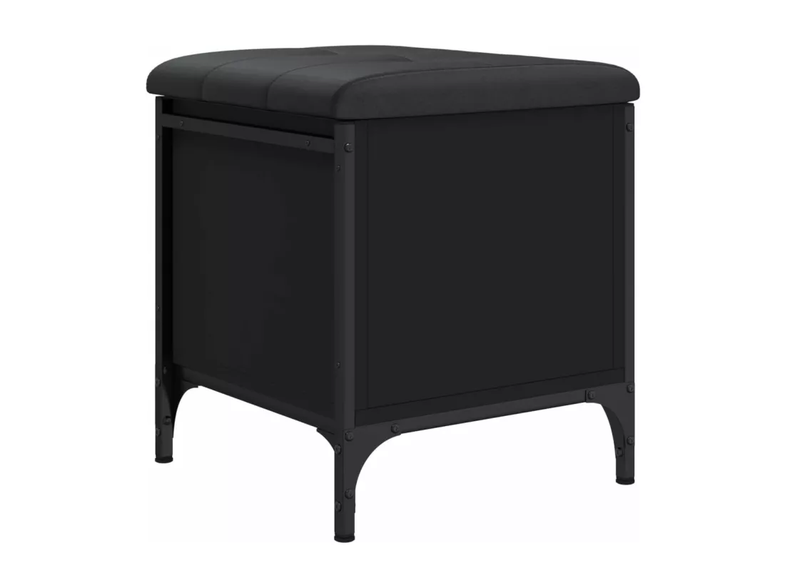 Banc de rangement noir 42x42x45 cm bois d'ingénierie