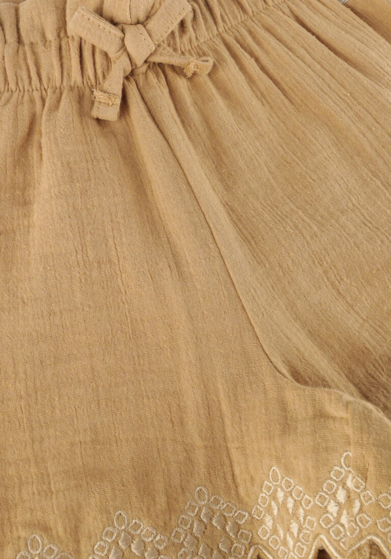 DAILY7 camel daily7 shorts short muslin broderie